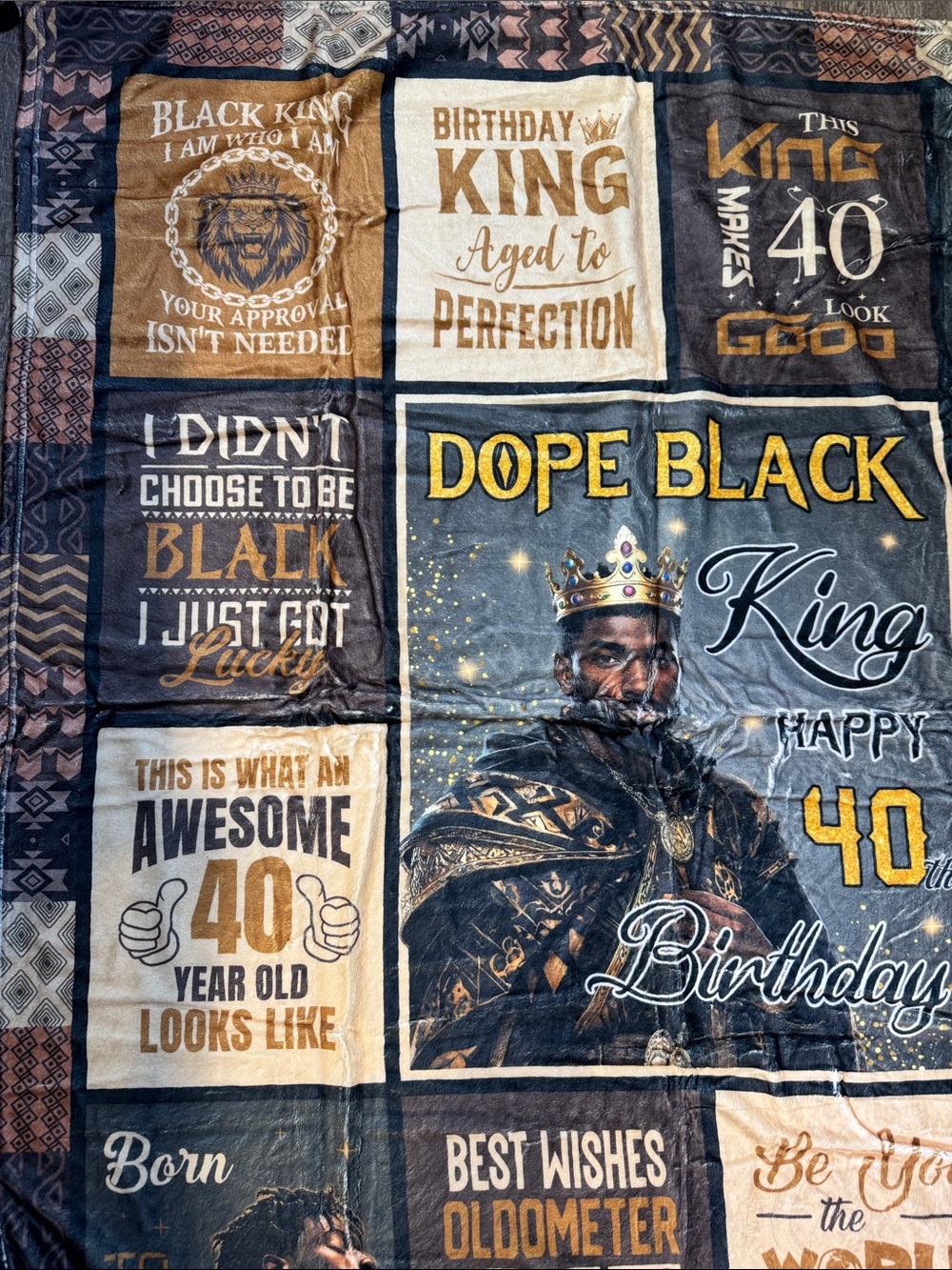 New 50x60 Dope Black King 40th Birthday Throw Blanket - Picture 5 of 5